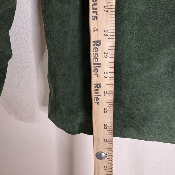 Pritti Suede Jacket Womens Medium Green Genuine Leather Full Zip Classic Lined - Picture 8 of 9